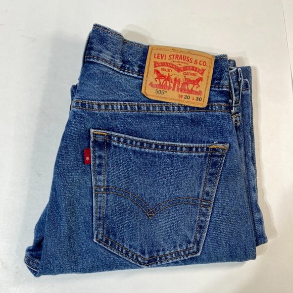 Levi’s 505 Men's Straight Leg Denim Jeans Blue - 30 x 30 - Picture 3 of 5